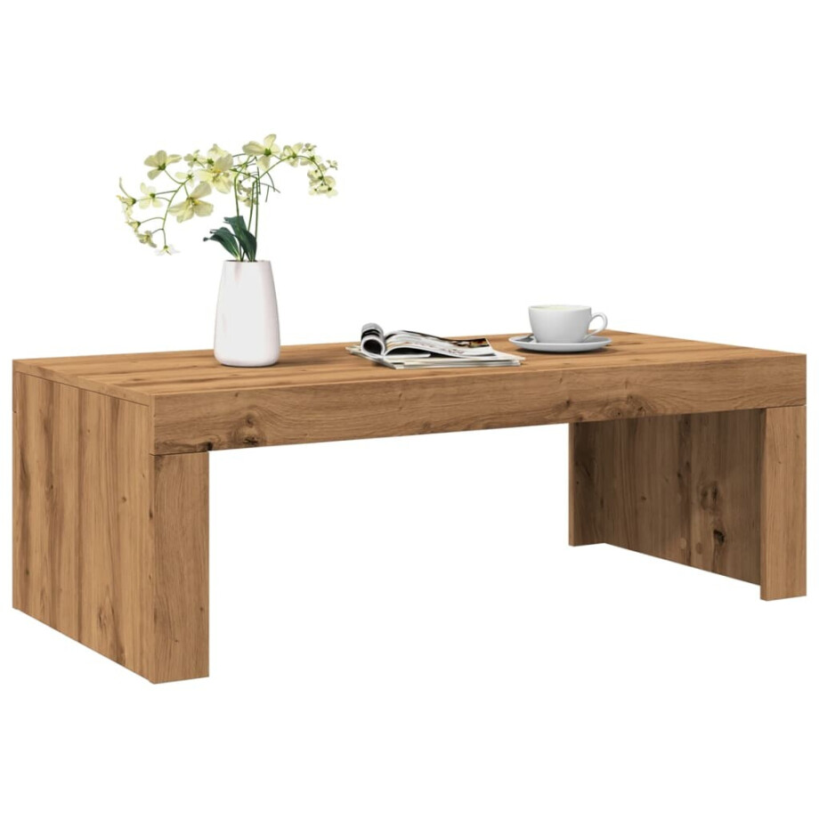 vidaXL Salontafel 102x50x35 cm bewerkt hout artisanaal eikenkleurig afbeelding 1