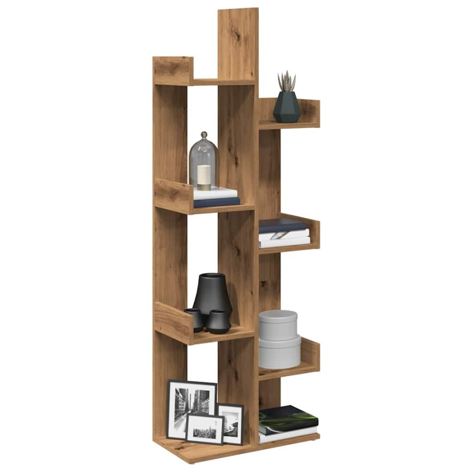 vidaXL Boekenkast 48x25,5x140 cm bewerkt hout artisanaal eikenkleurig afbeelding 1