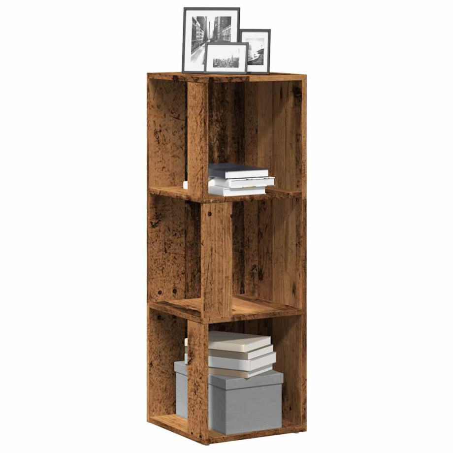 vidaXL Hoekkast 33x33x100 cm bewerkt hout oud houtkleurig vidaXL Hoekkast 33x33x100 cm bewerkt hout oud houtkleurig afbeelding 1