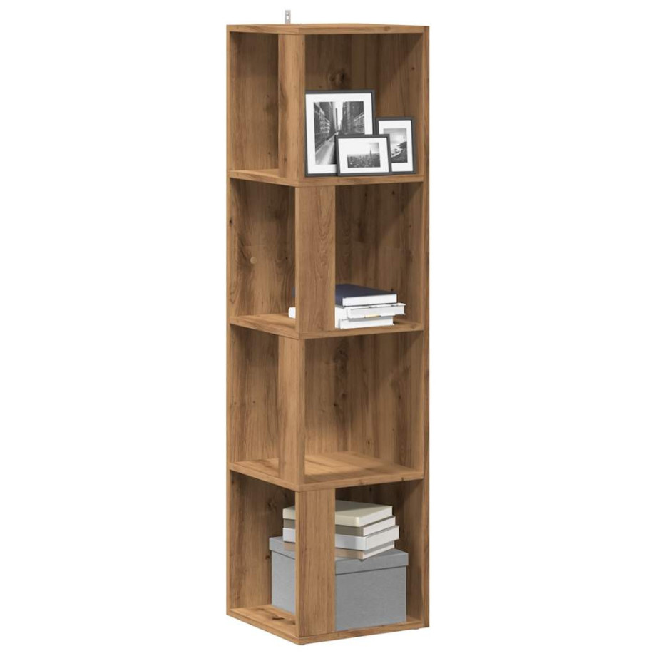vidaXL Hoekkast 33x33x132 cm bewerkt hout artisanaal eikenkleur vidaXL Hoekkast 33x33x132 cm bewerkt hout artisanaal eikenkleur afbeelding 1
