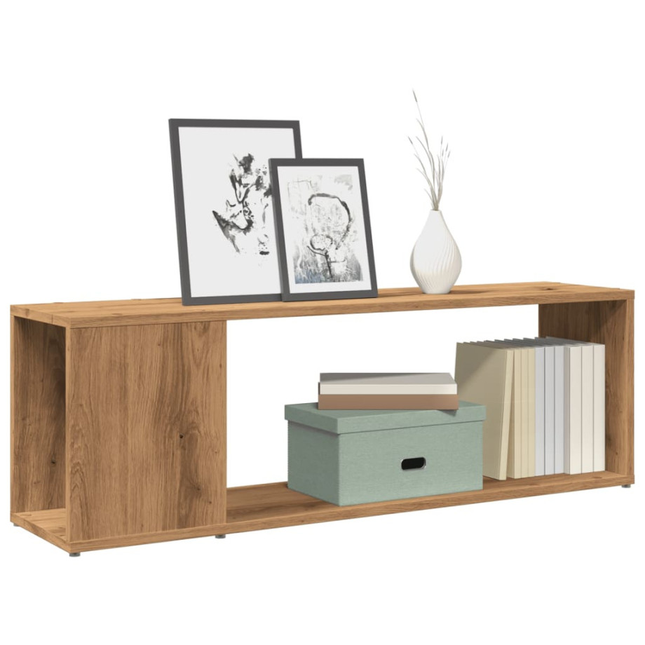 vidaXL Tv-meubel 100x24x32 cm bewerkt hout artisanaal eikenkleur afbeelding 1