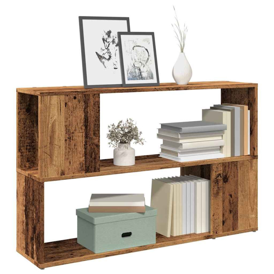 vidaXL Boekenkast 100x24x63 cm bewerkt hout oud houtkleurig afbeelding 1