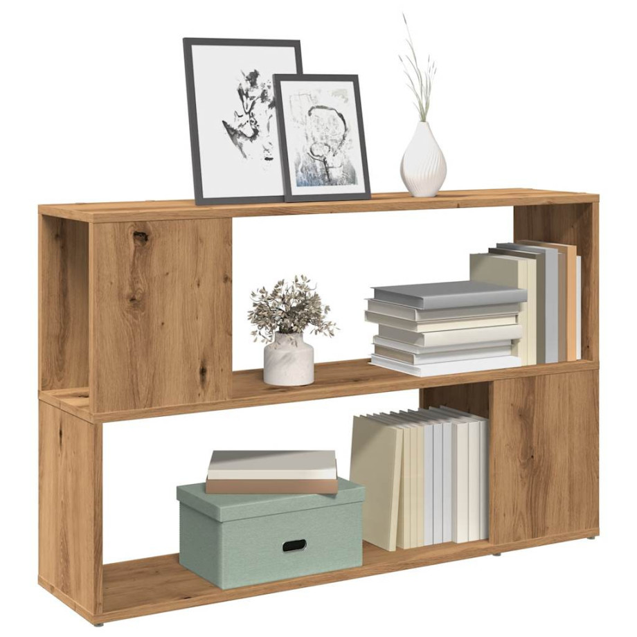 vidaXL Boekenkast 100x24x63 cm bewerkt hout artisanaal eikenkleur afbeelding 1