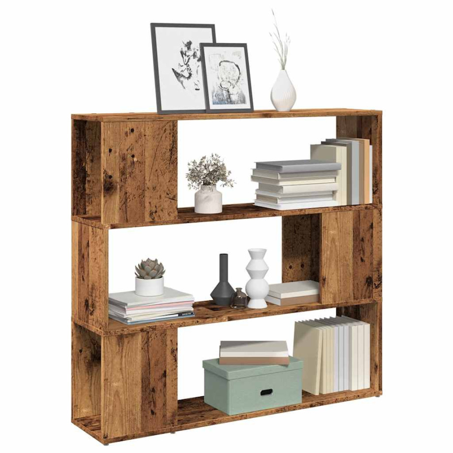 vidaXL Boekenkast/kamerscherm 100x24x94 cm oud houtkleurig afbeelding 1