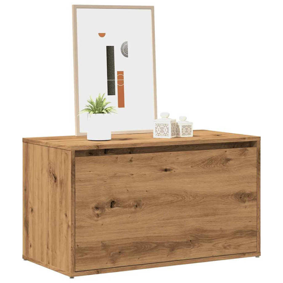 vidaXL Halbankje 80x40x45 cm bewerkt hout artisanaal eikenkleur afbeelding 1