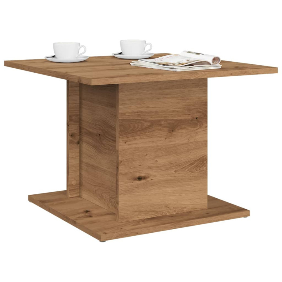 vidaXL Salontafel 55,5x55,5x40 cm bewerkt hout artisanaal eikenkleur vidaXL Salontafel 55,5x55,5x40 cm bewerkt hout artisanaal eikenkleur afbeelding 1