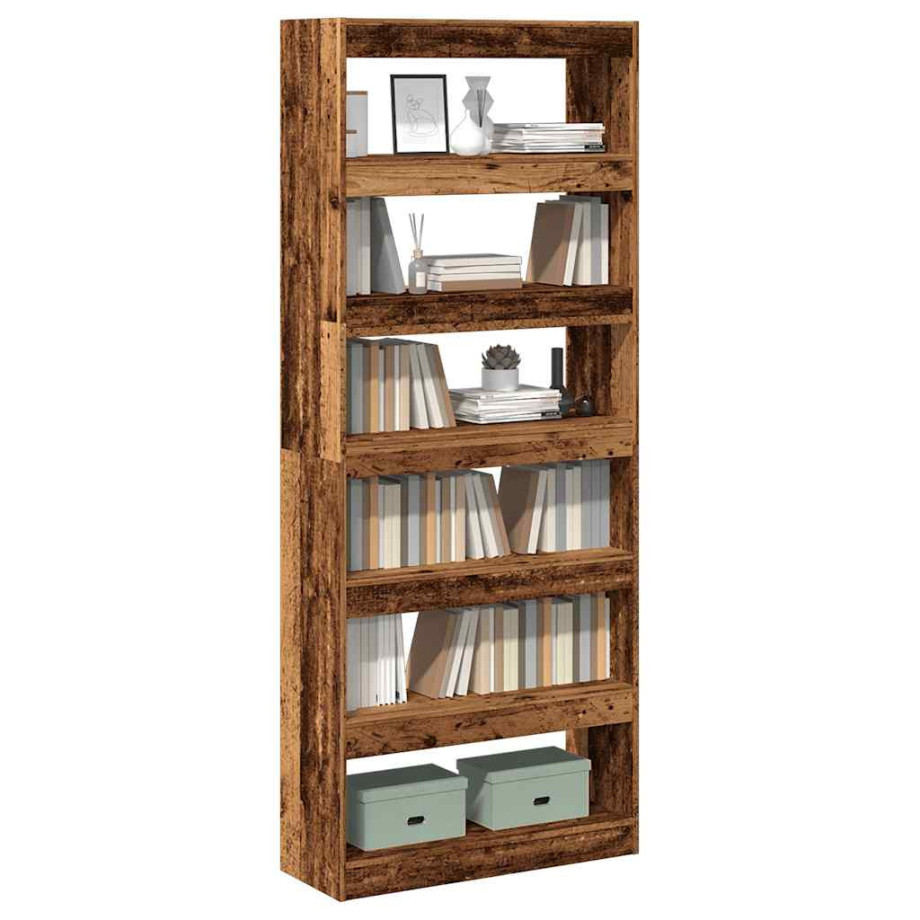 vidaXL Boekenkast/kamerscherm 80x30x198 cm oud houtkleurig afbeelding 1