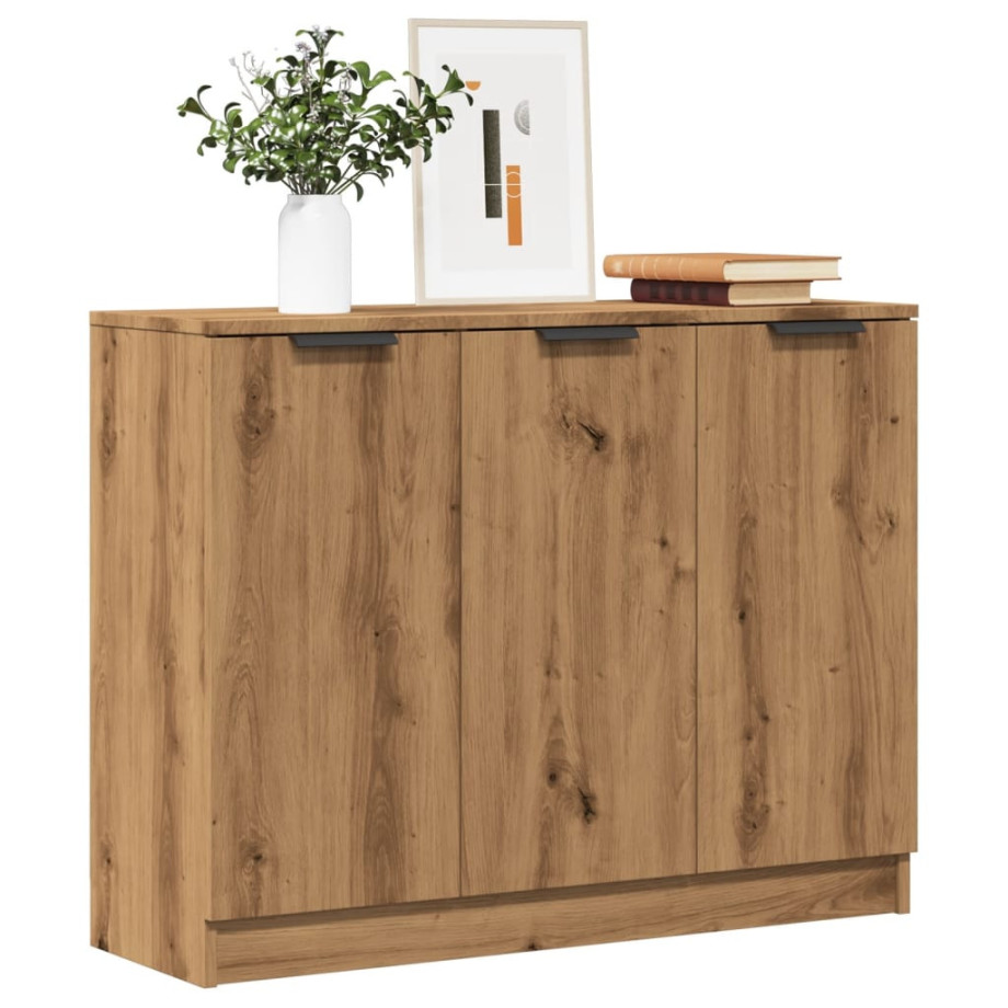 vidaXL Dressoir 90,5x30x70 cm bewerkt hout artisanaal eikenkleur afbeelding 1