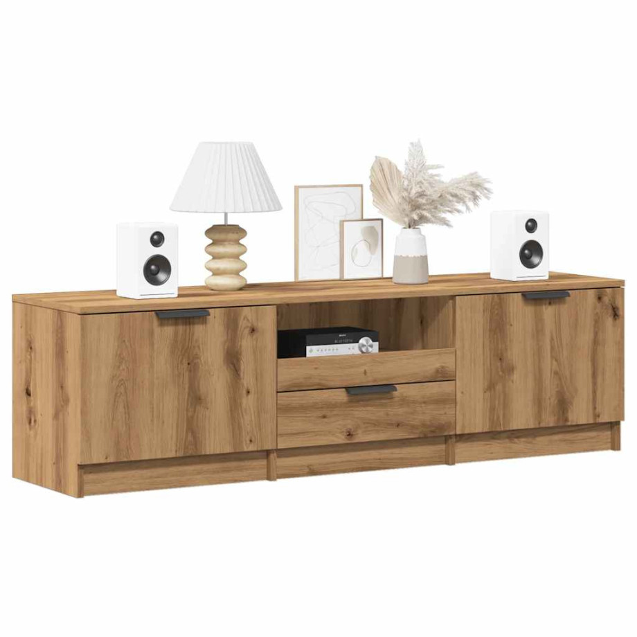 vidaXL Tv-meubel Artisan Eiken 140x35x40 cm Bewerkt Hout afbeelding 1