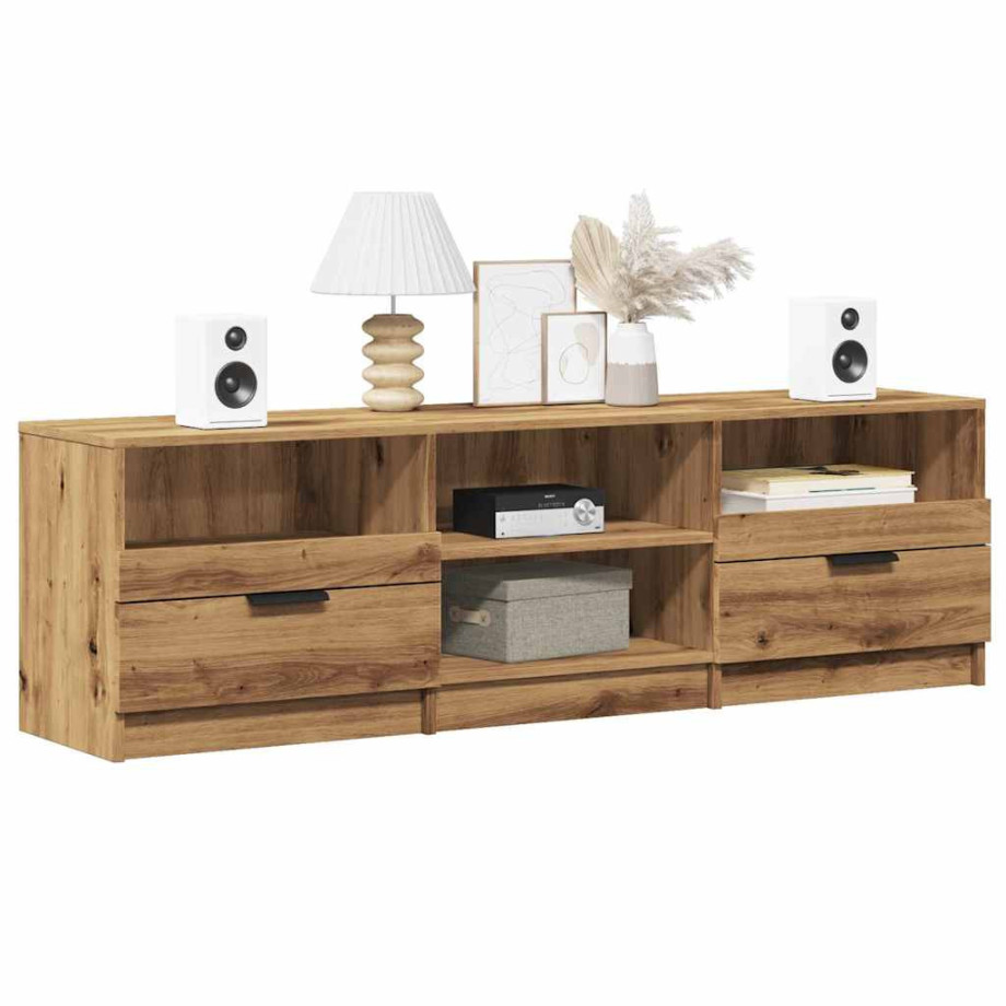 vidaXL Tv-meubel 150x33,5x45 cm bewerkt hout artisanaal eikenkleur afbeelding 1