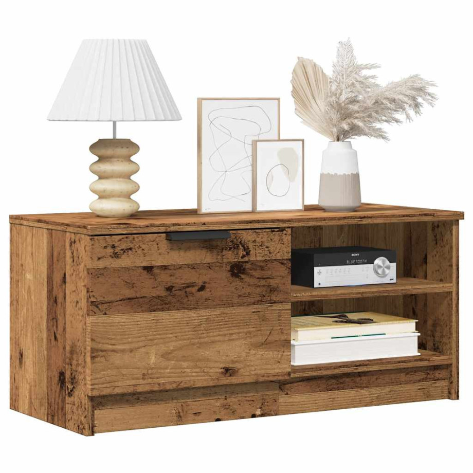 vidaXL Tv-meubels 2 st 80x35x36,5 cm bewerkt hout oud houtkleurig afbeelding 1