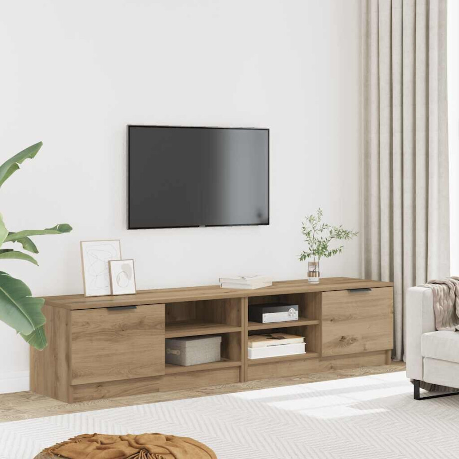 vidaXL Tv-meubelen 2 st 80x35x36,5 cm bewerkt hout artisanaal eiken vidaXL Tv-meubelen 2 st 80x35x36,5 cm bewerkt hout artisanaal eiken afbeelding 1