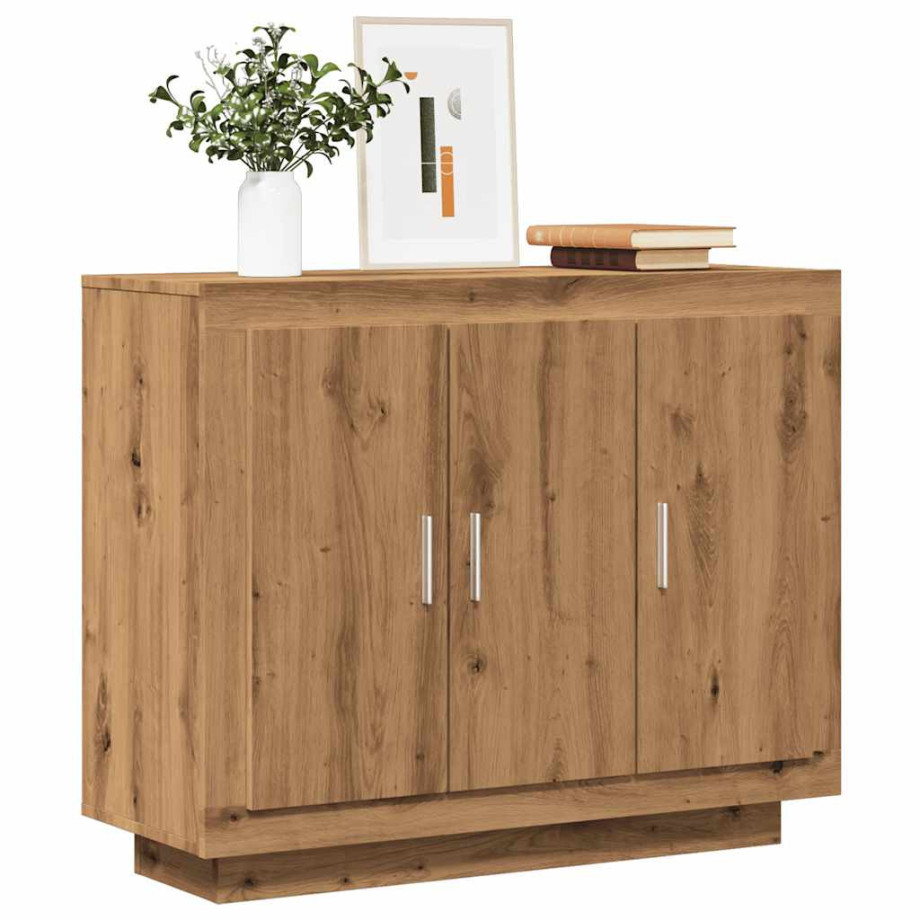 vidaXL Dressoir 92x35x75 cm bewerkt hout artisanaal eikenkleur afbeelding 1