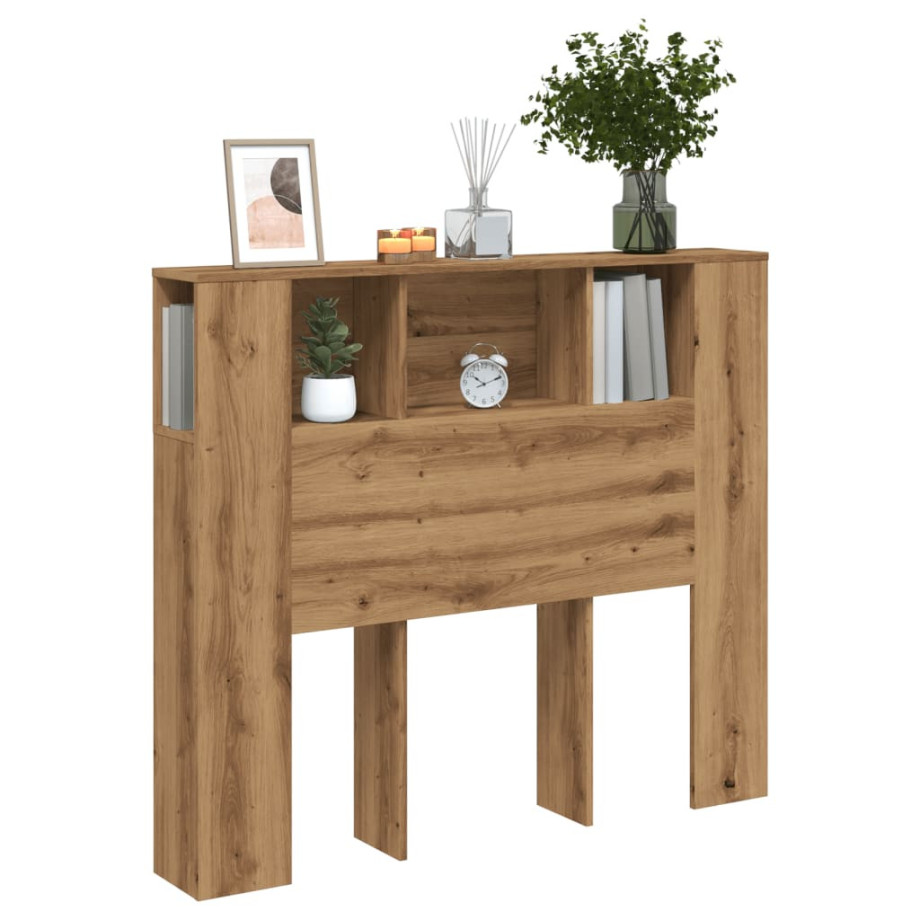 vidaXL Hoofdbordkast 120x19x104,5cm bewerkt hout artisanaal eikenkleur vidaXL Hoofdbordkast 120x19x104,5cm bewerkt hout artisanaal eikenkleur afbeelding 1