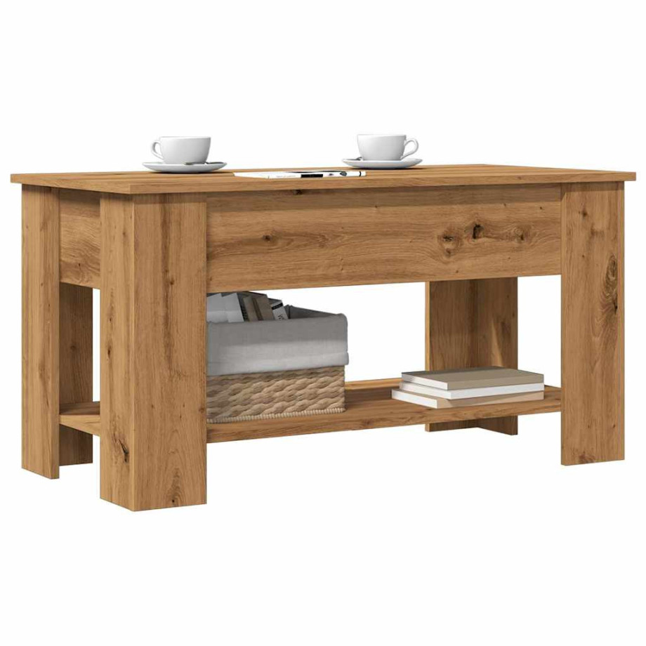 vidaXL Salontafel 101x49x52 cm bewerkt hout artisanaal eikenkleur afbeelding 1
