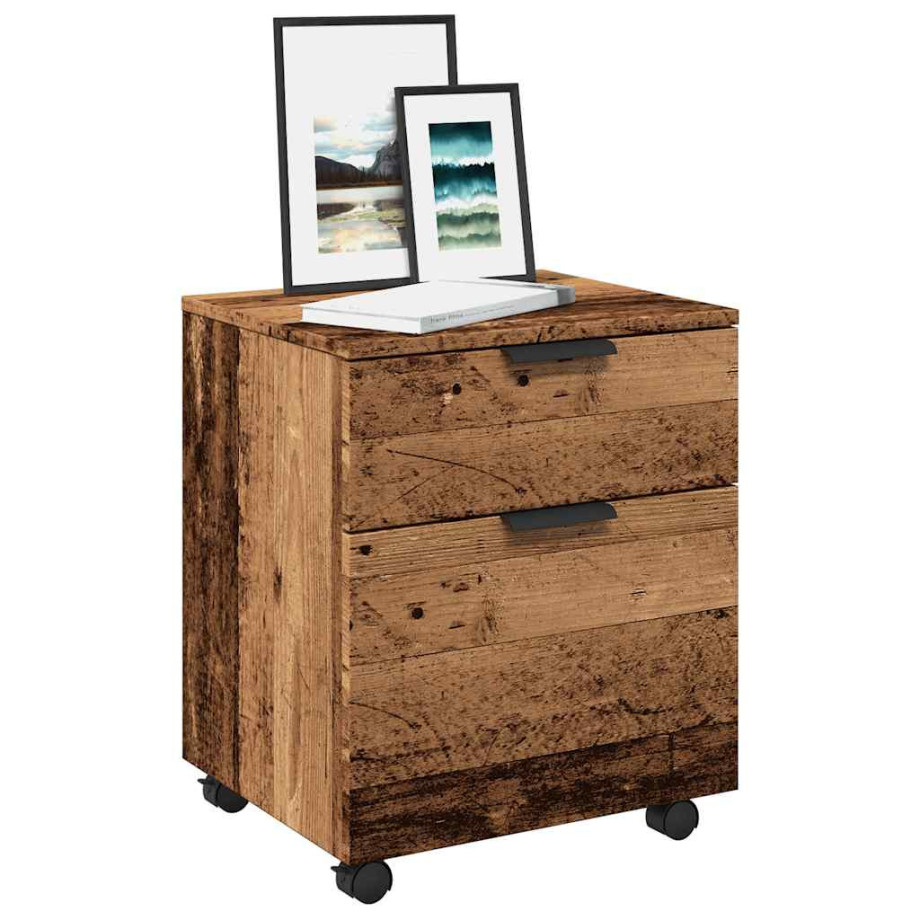 vidaXL Dossierkast verrijdbaar 45x38x54cm bewerkt hout oud houtkleurig vidaXL Dossierkast verrijdbaar 45x38x54cm bewerkt hout oud houtkleurig afbeelding 1