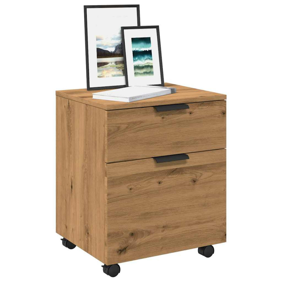 vidaXL Dossierkast verrijdbaar 45x38x54 cm hout artisanaal eikenkleur vidaXL Dossierkast verrijdbaar 45x38x54 cm hout artisanaal eikenkleur afbeelding 1