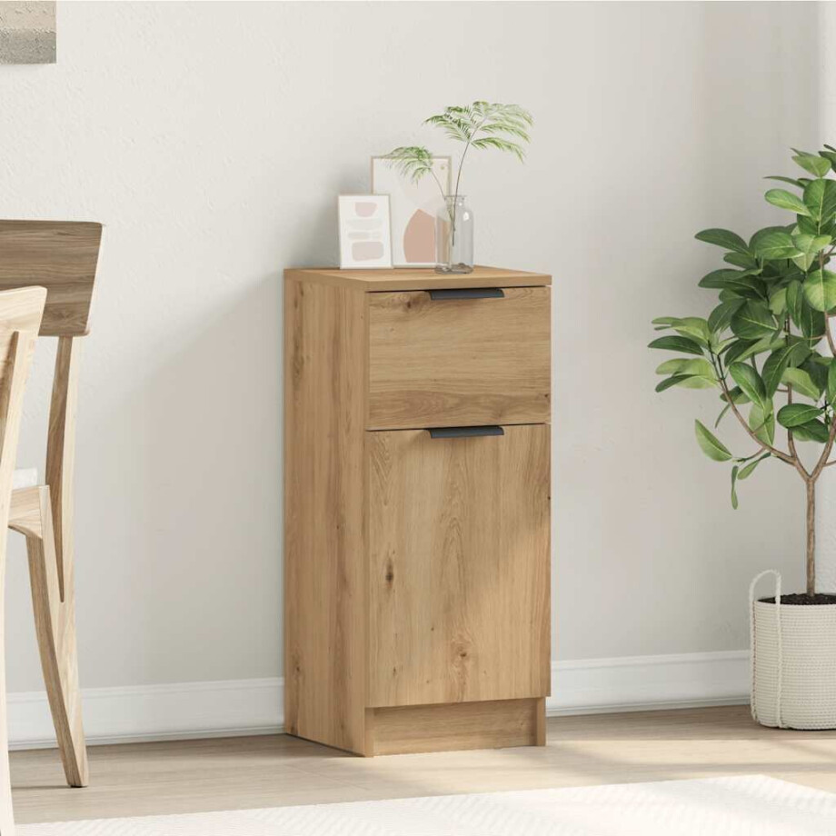 vidaXL Dressoir 30x30x70 cm bewerkt hout artisanaal eikenkleur afbeelding 1