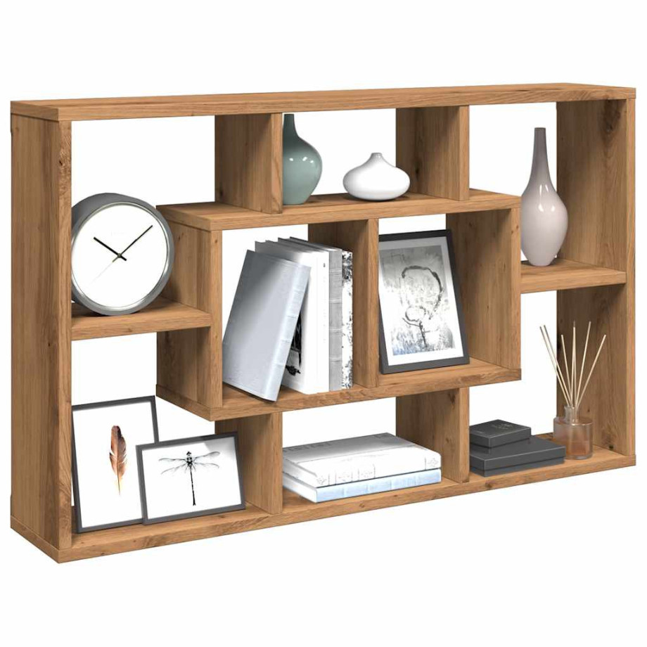 vidaXL Wandplank Artisan Eiken 85x16x52,5 cm Bewerkt Hout afbeelding 1