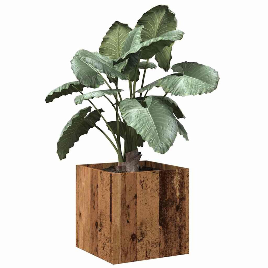 vidaXL Plantenbak 40x40x40 cm bewerkt hout oud houtkleurig afbeelding 1