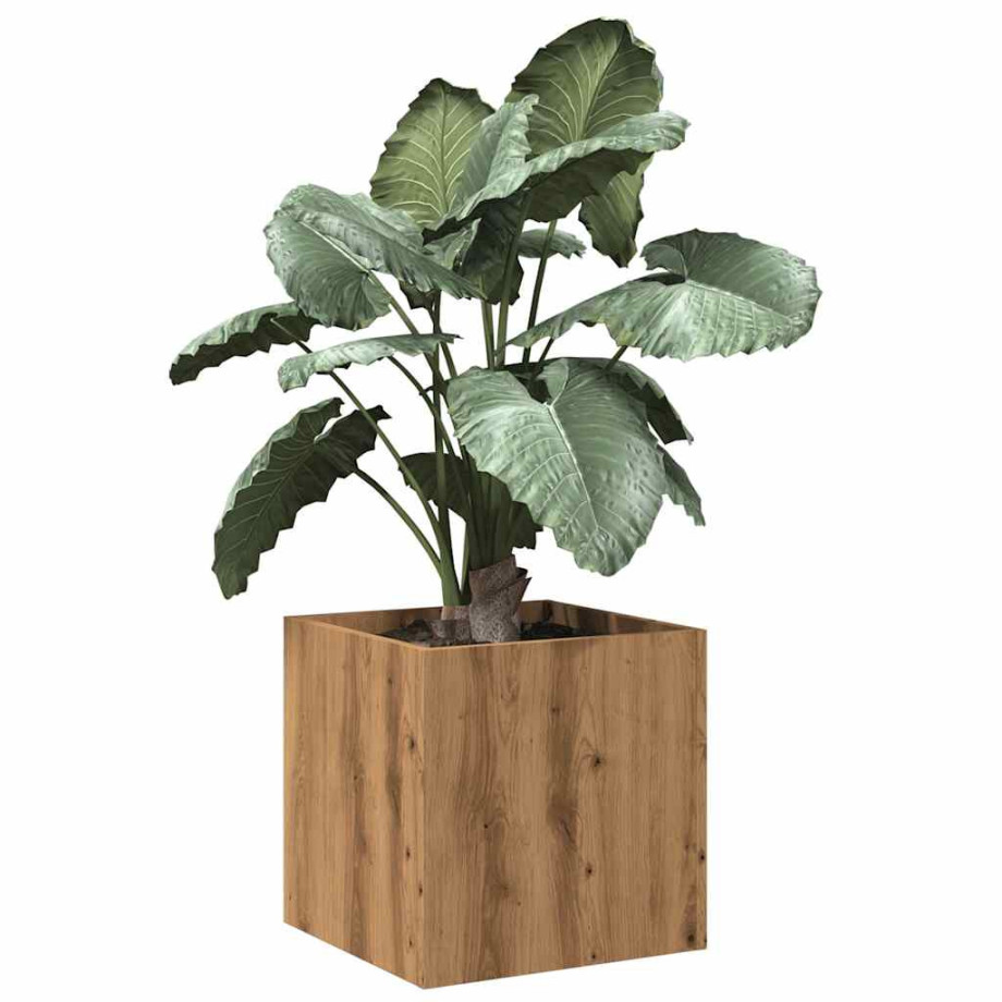 vidaXL Plantenbak 40x40x40 cm bewerkt hout artisanaal eikenkleur afbeelding 1