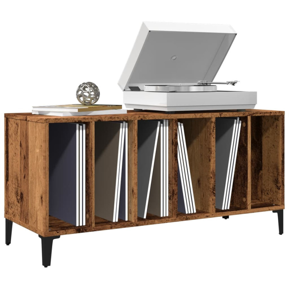 vidaXL Platenkast 100x38x48 cm bewerkt hout oud houtkleurig afbeelding 1