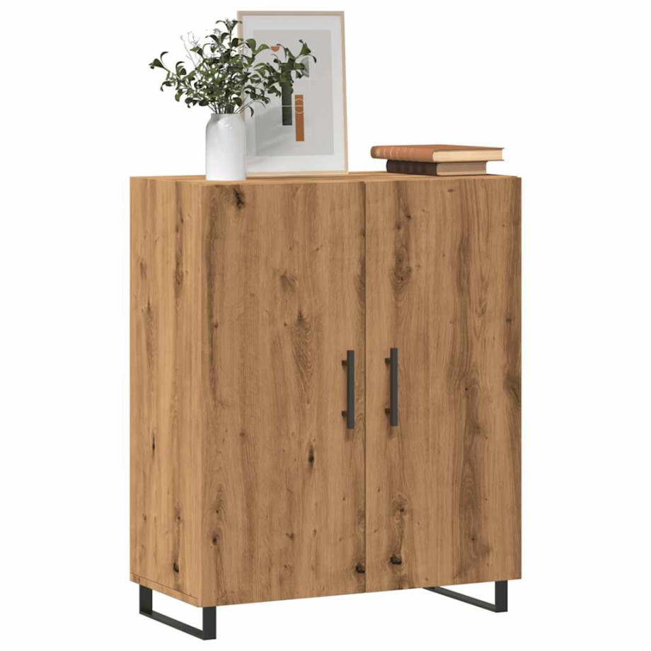 vidaXL Dressoir 69,5x34x90 cm bewerkt hout artisanaal eikenkleur afbeelding 1