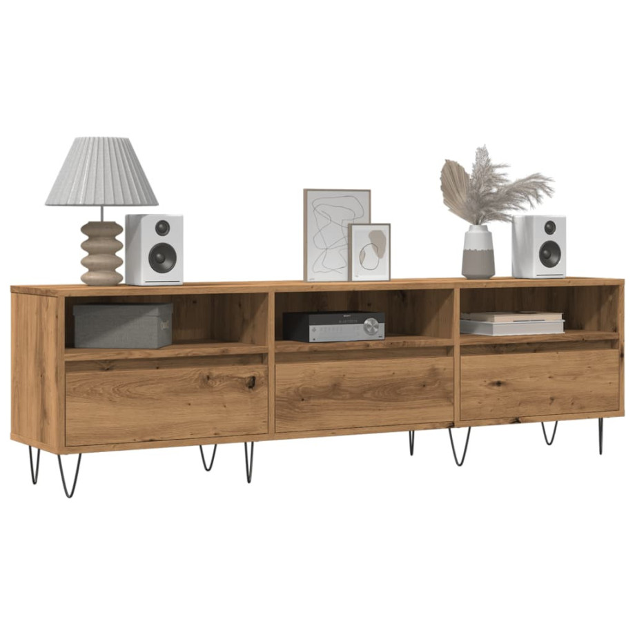vidaXL Tv-meubel 150x30x44,5 cm bewerkt hout artisanaal eikenkleur afbeelding 1