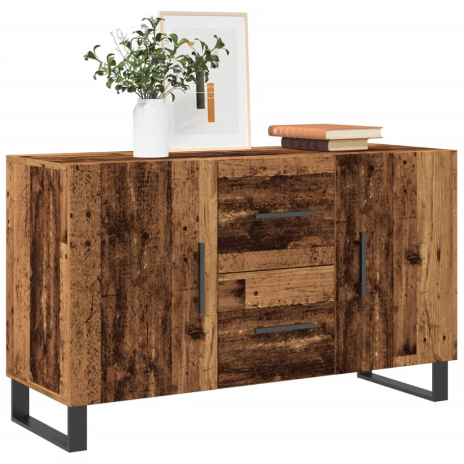 vidaXL Dressoir 100x36x60 cm bewerkt hout oud houtkleurig afbeelding 1