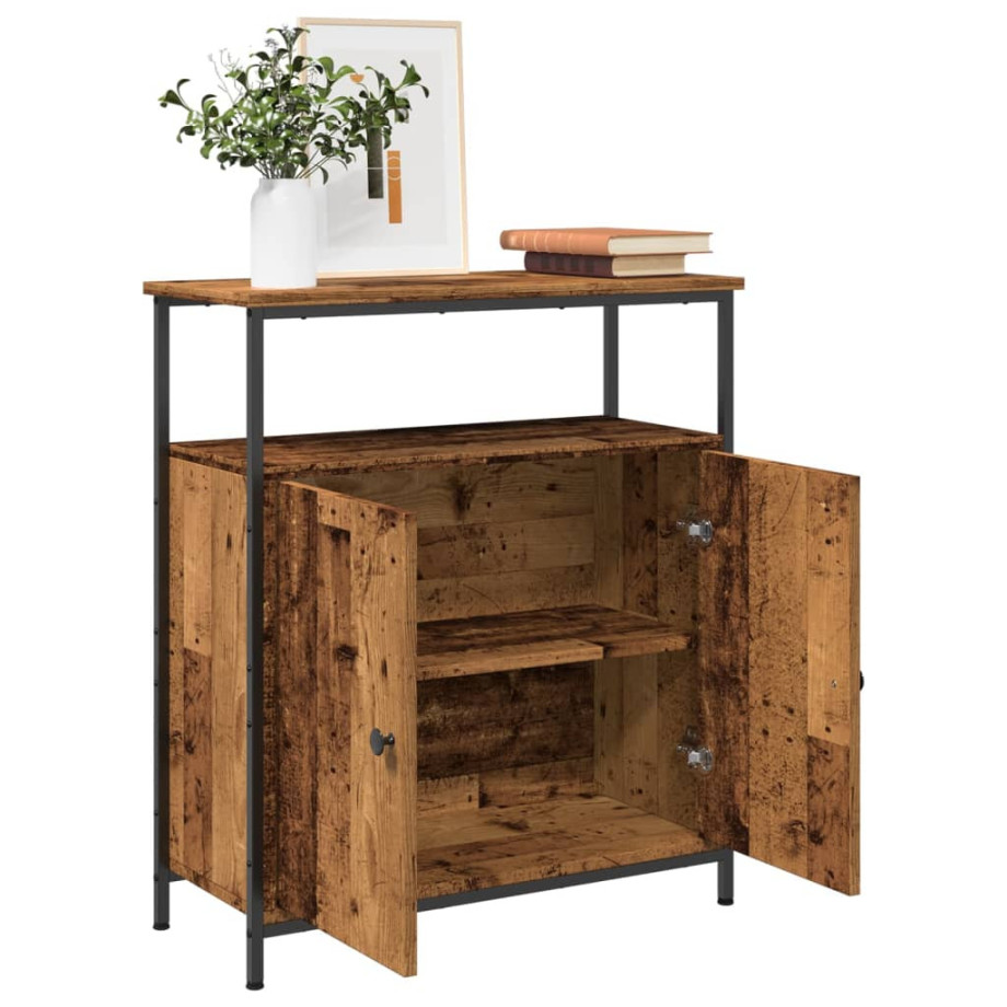 vidaXL Dressoir 70x30x80 cm bewerkt hout oud houtkleurig vidaXL Dressoir 70x30x80 cm bewerkt hout oud houtkleurig afbeelding 1