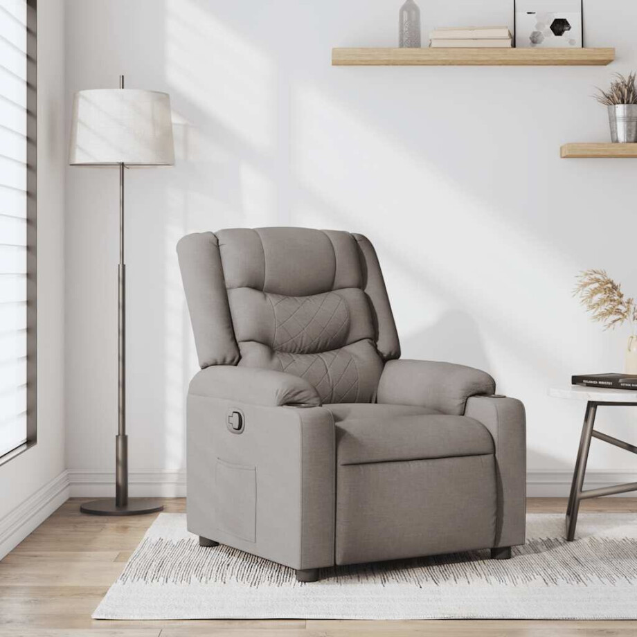 vidaXL Fauteuil verstelbaar stof taupe vidaXL Fauteuil verstelbaar stof taupe afbeelding 1