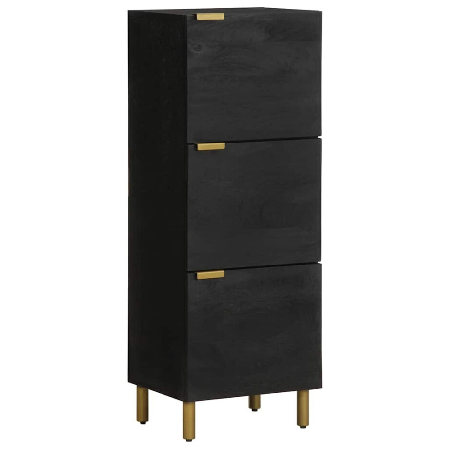 vidaXL Hoge kast 40x33x110 cm bewerkt hout zwart afbeelding 1