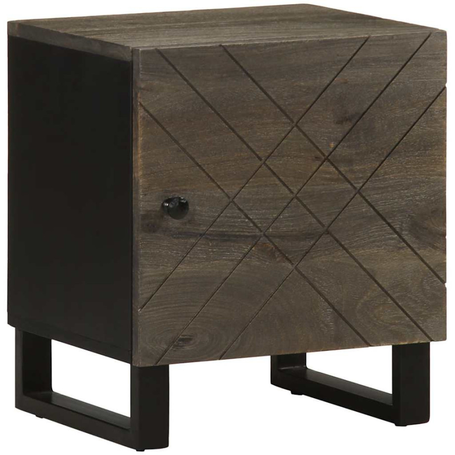 vidaXL Nachtkastje 40x33x46 cm massief mangohout zwart vidaXL Nachtkastje 40x33x46 cm massief mangohout zwart afbeelding 1