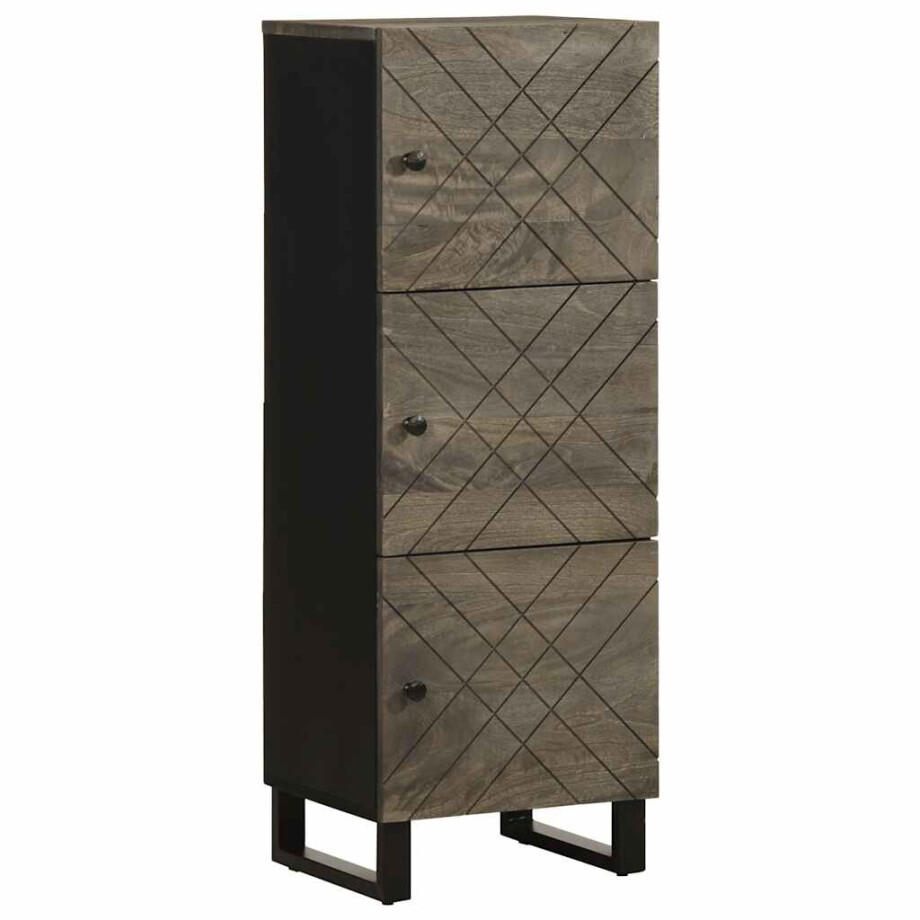 vidaXL Hoge kast 40x33x110 cm massief mangohout zwart vidaXL Hoge kast 40x33x110 cm massief mangohout zwart afbeelding 1