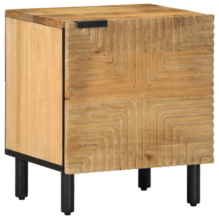 vidaXL Nachtkastje 40x33x46 cm massief mangohout bruin afbeelding 1