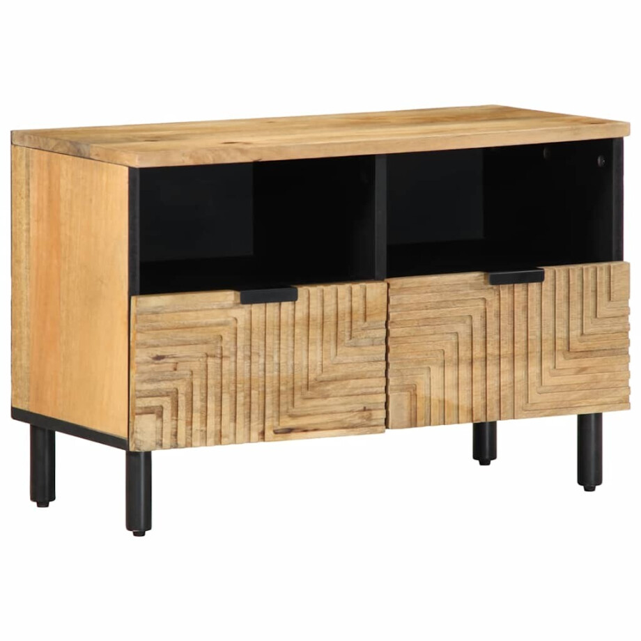 vidaXL Tv-meubel 70x33x46 cm massief mangohout bruin vidaXL Tv-meubel 70x33x46 cm massief mangohout bruin afbeelding 1