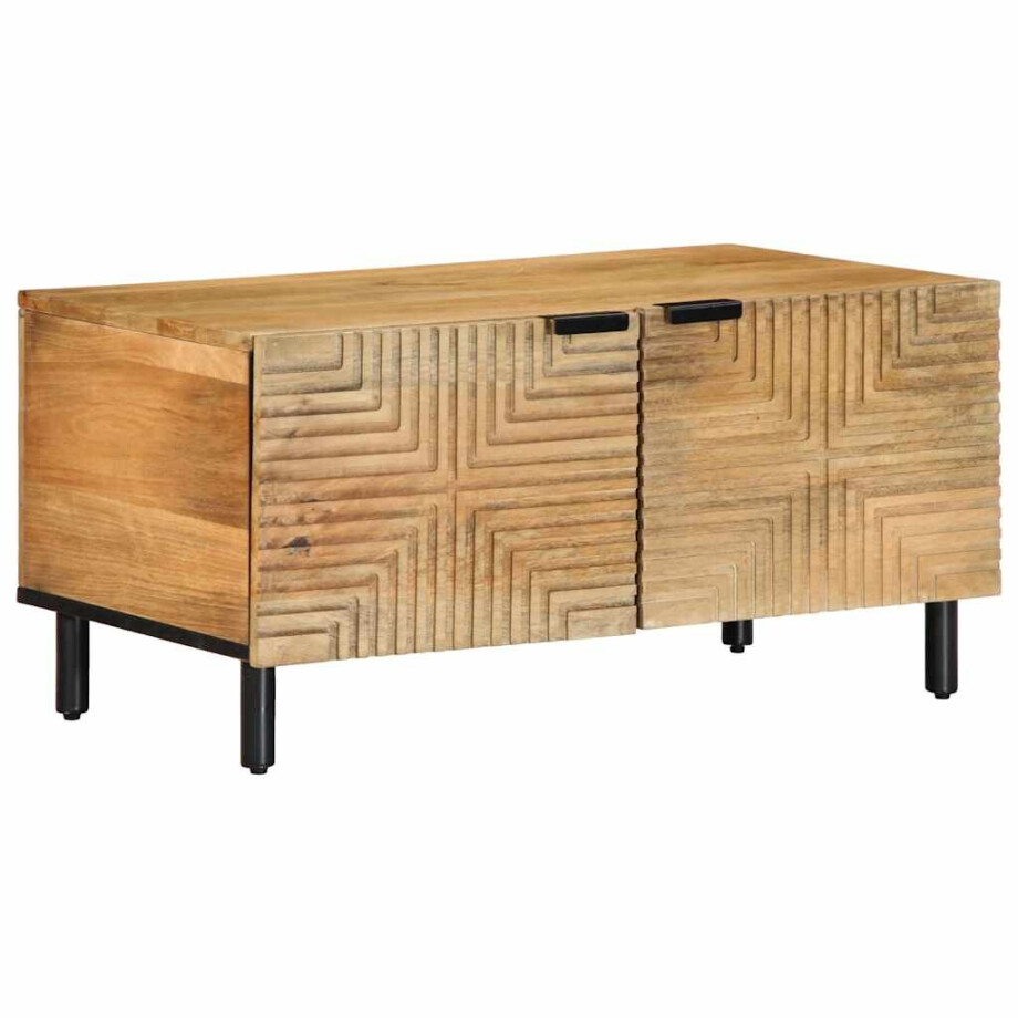 vidaXL Salontafel 80x50x40 cm massief mangohout bruin afbeelding 1
