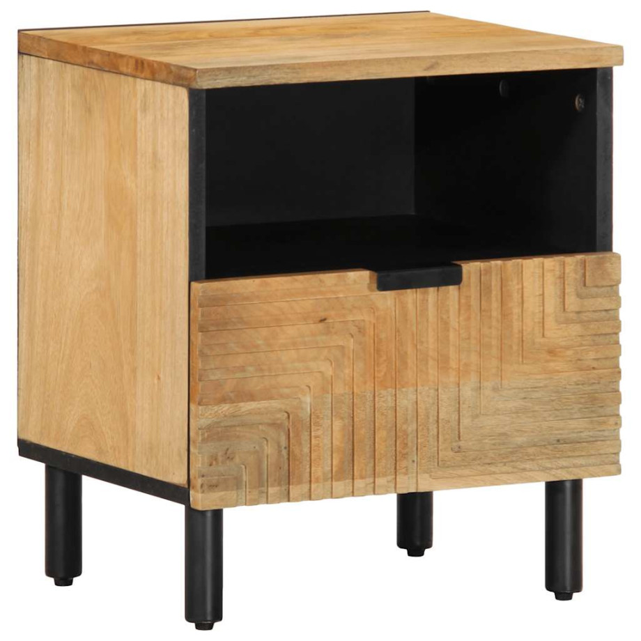 vidaXL Nachtkastje 40x33x46 cm massief mangohout bruin afbeelding 1