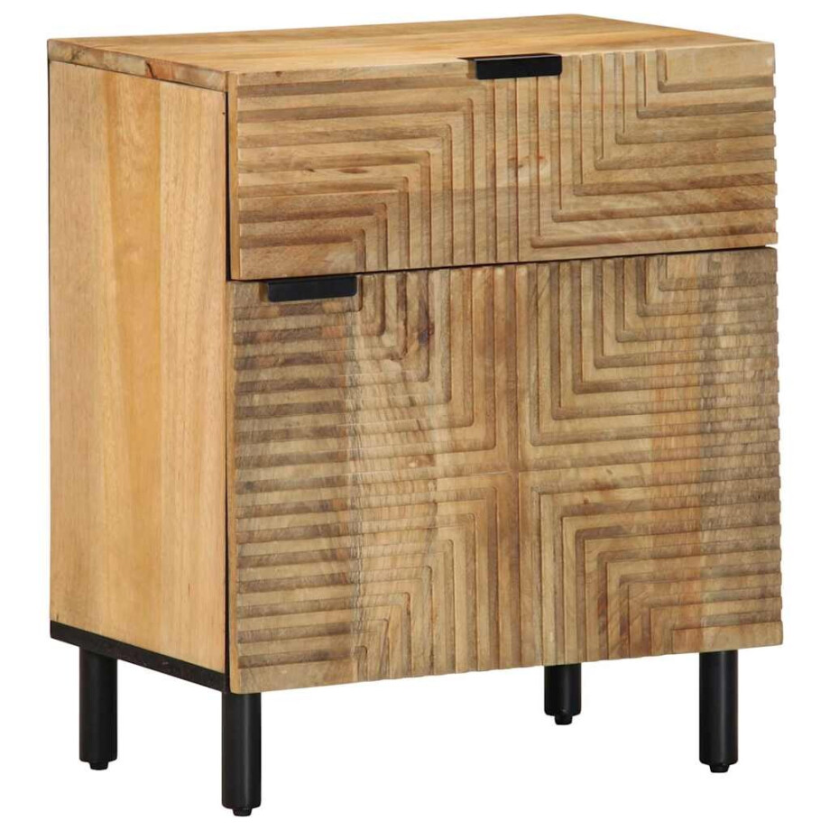 vidaXL Nachtkastje 50x33x60 cm massief mangohout bruin afbeelding 1