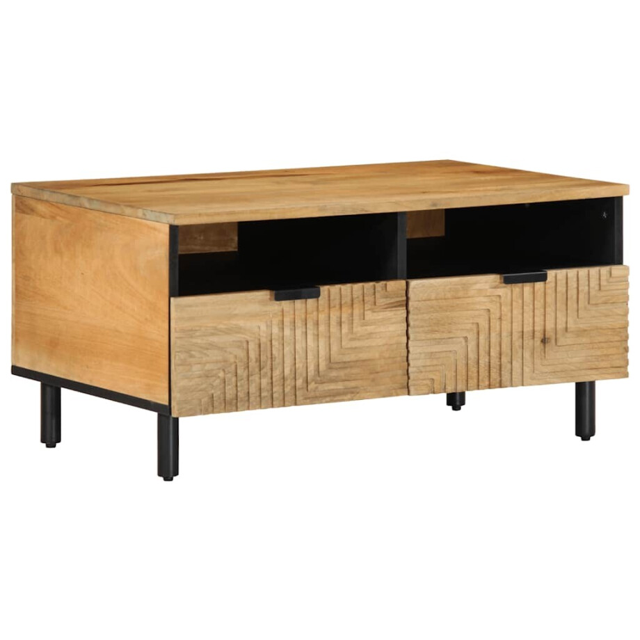 vidaXL Salontafel 80x54x40 cm massief mangohout bruin afbeelding 1