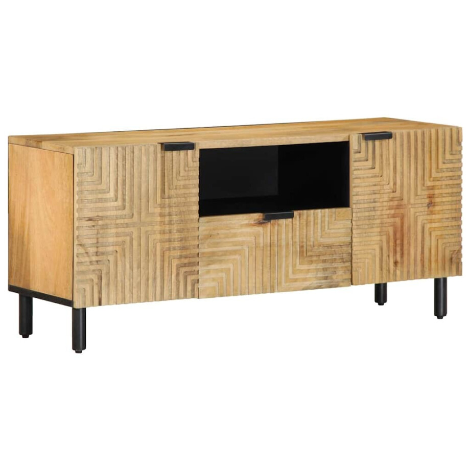 vidaXL Tv-meubel 105x33x46 cm massief mangohout bruin afbeelding 1