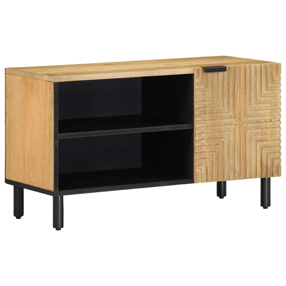 vidaXL Tv-meubel 80x31,5x46 cm massief mangohout bruin vidaXL Tv-meubel 80x31,5x46 cm massief mangohout bruin afbeelding 1