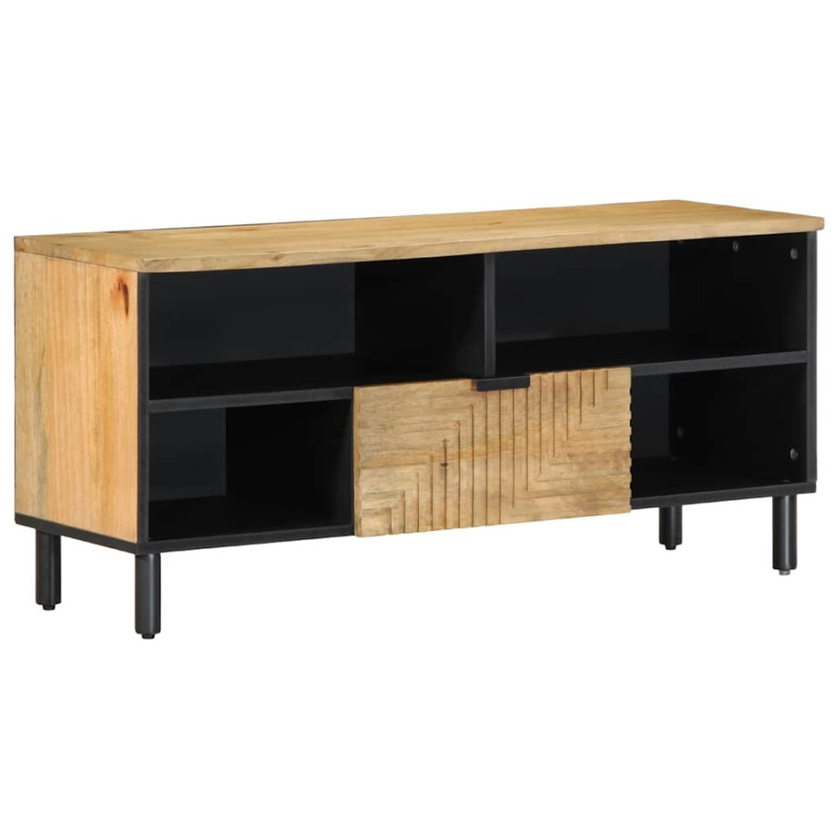 vidaXL Tv-meubel 100x33x46 cm massief mangohout bruin afbeelding 1