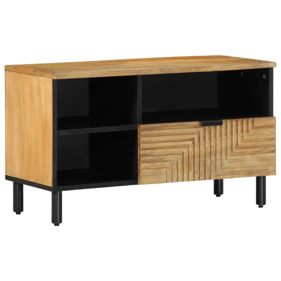 vidaXL Tv-meubel 80x33x46 cm massief mangohout bruin afbeelding 1