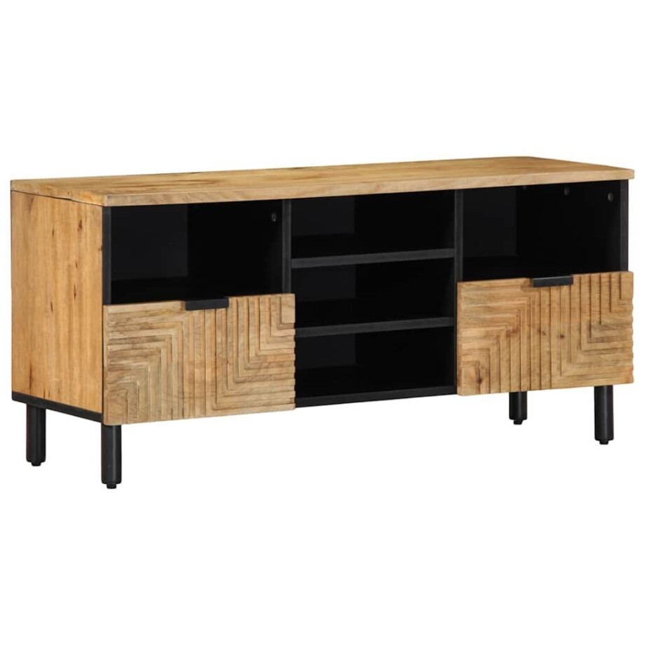 vidaXL Tv-meubel 100x33x46 cm massief mangohout bruin afbeelding 1