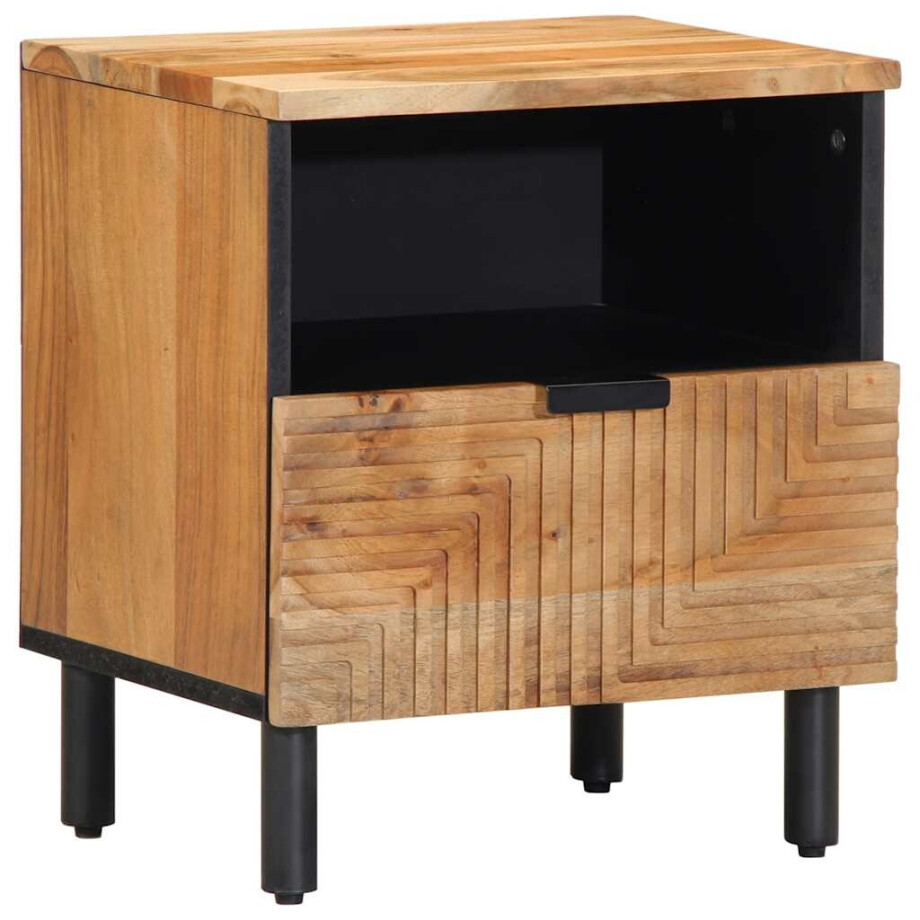 vidaXL Nachtkastje 40x33x46 cm Massief hout Acacia vidaXL Nachtkastje 40x33x46 cm Massief hout Acacia afbeelding 1