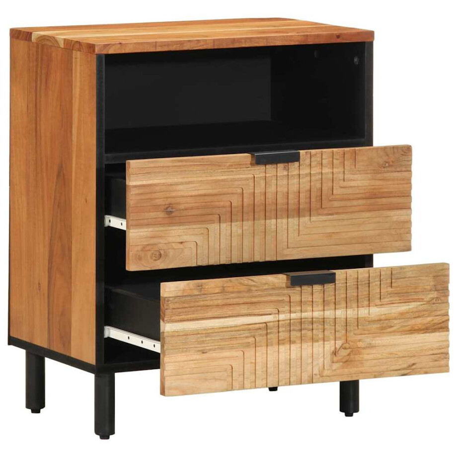 vidaXL Nachtkastje met lade Bruin 50 x 33 x 62 cm Massief acaciahout vidaXL Nachtkastje met lade Bruin 50 x 33 x 62 cm Massief acaciahout afbeelding 1
