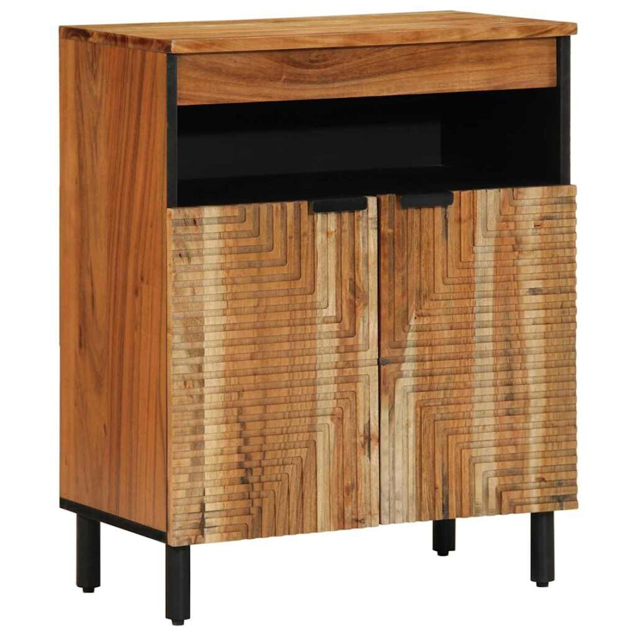 vidaXL Dressoir met plank Bruin 60 x 33,5 x 75 cm Massief Mango Hout vidaXL Dressoir met plank Bruin 60 x 33,5 x 75 cm Massief Mango Hout afbeelding 1