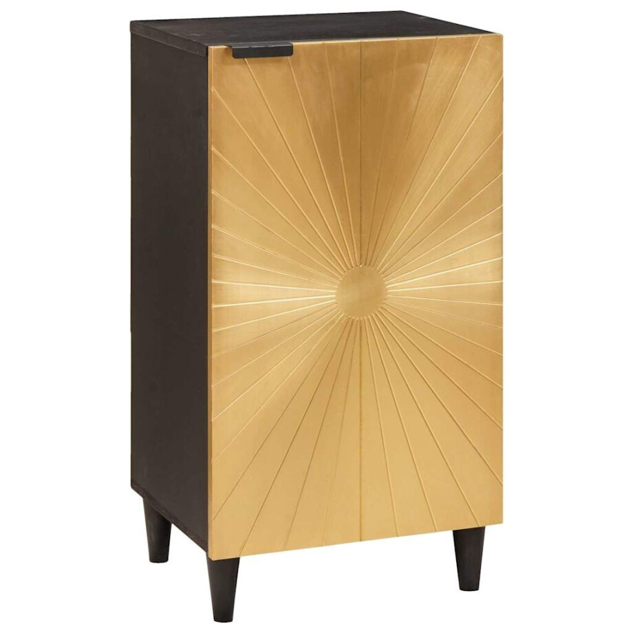 vidaXL Dressoir Zwart en Goud 40 x 33 x 75 cm massief mangohout afbeelding 1
