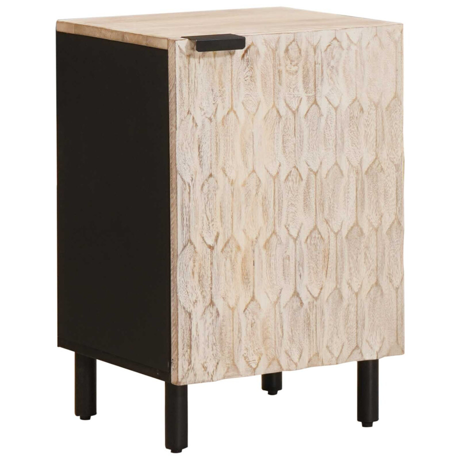 vidaXL Badkamerkast met plank Wit 38 x 33 x 58 cm Massief Mango Hout vidaXL Badkamerkast met plank Wit 38 x 33 x 58 cm Massief Mango Hout afbeelding 1